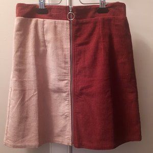Two-toned Cozy Corduroy Skirt